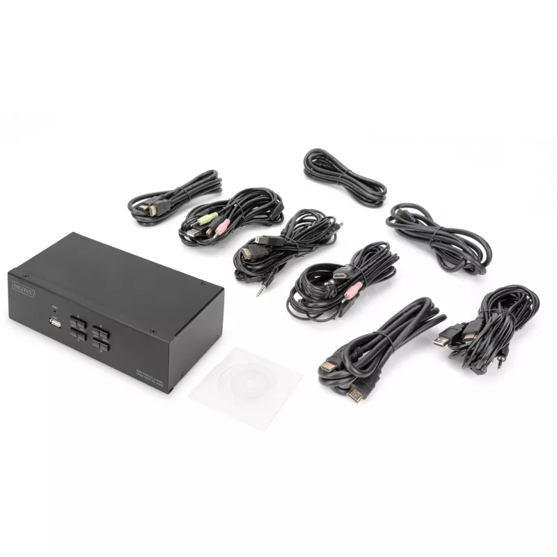 KVM-switch Digitus DS-12883 4 poorts dual display 4K HDMI USB