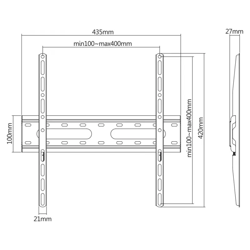 Tv-wandbeugel SBOX PLB-2544F-2 voor 32–70 inch televisies, tot 45 kg, VESA 400x400