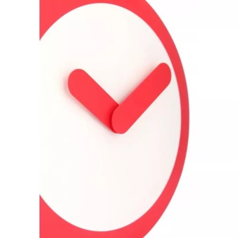 NeXtime klok 2615ro Focus, Ø25 cm, wandklok, wit/rood