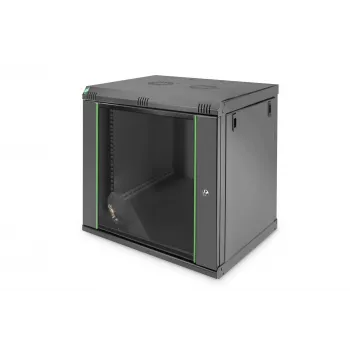 DIGITUS Dynamic Basic DN-19 16-U-EC-SW - kast - netwerkkast - geschikt voor wandmontage - zwart, RAL 9005 - 12U - 48.3 cm (19)
