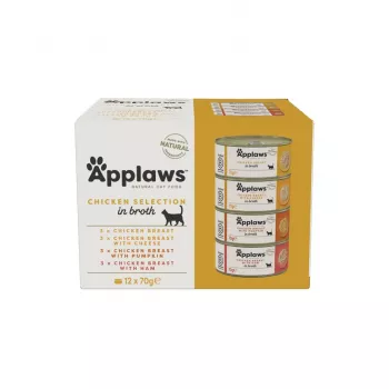 APPLAWS Chicken Selection in Broth - natvoer voor katten - 12x70g