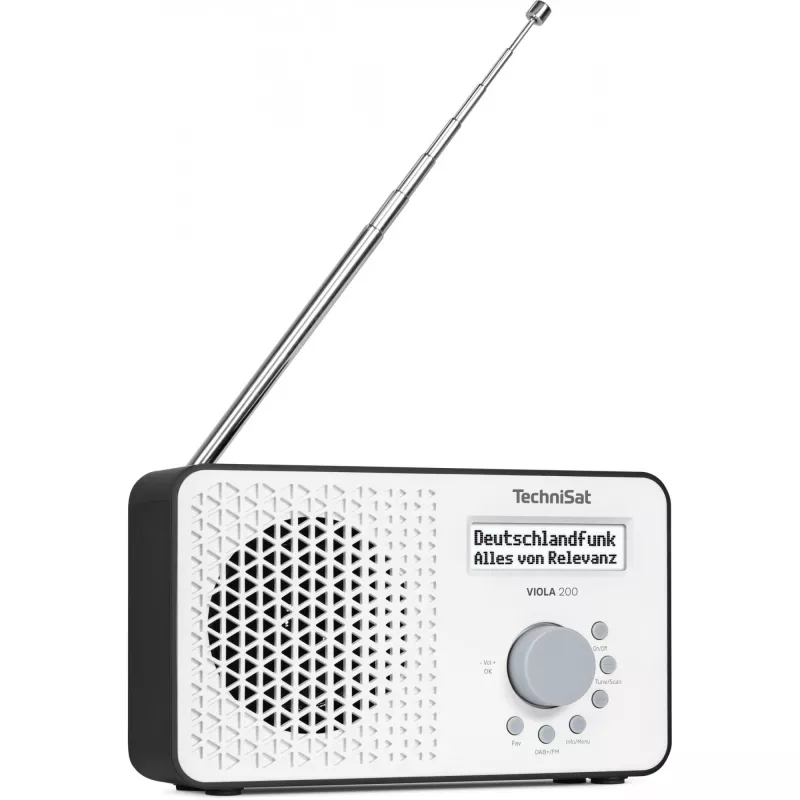 TechniSat VIOLA 200 DAB+ digitale radiowekker, wit/zwart