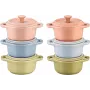 Set 6x Mini-Cocotte rund 10 cm, meerkleurig