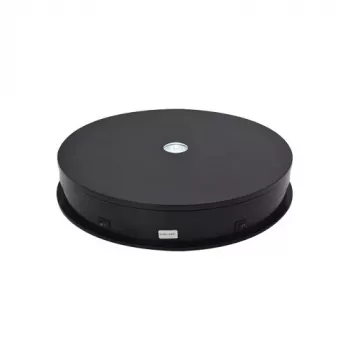 Elektrische 360° draaischijf met LED-verlichting, rond 30 cm, zwart