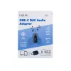 LogiLink USB-C DAC audio-adapter. USB-C/M naar 3.5 Mm/F. zwart