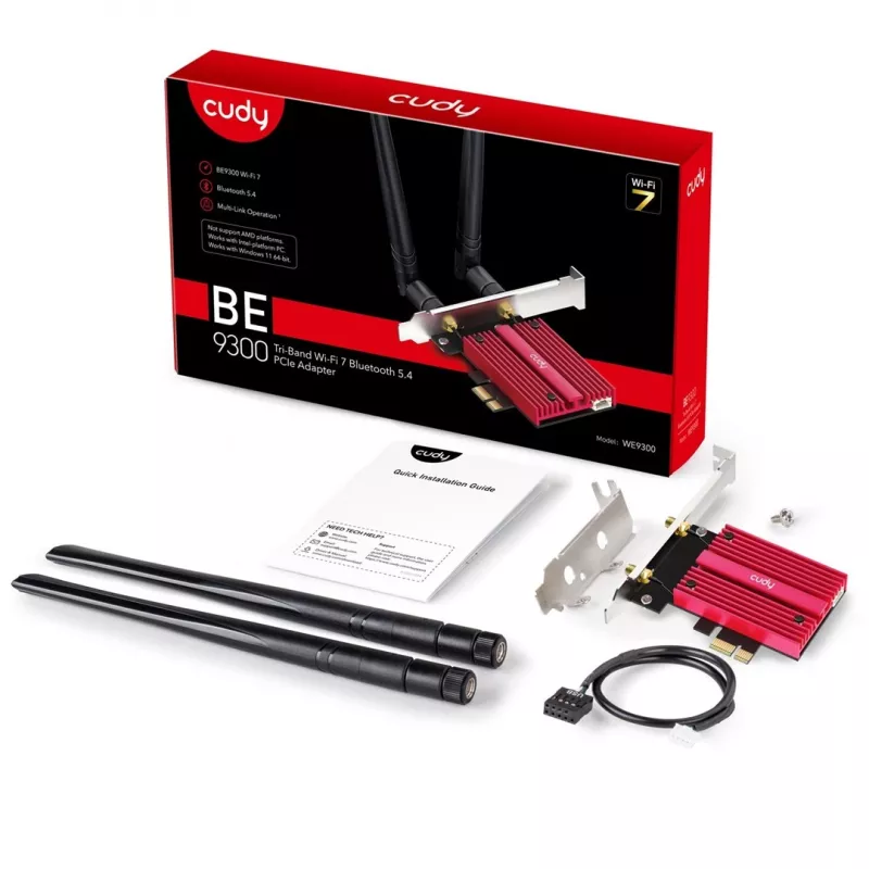 Cudy WE9300 netwerkkaart intern WLAN / Bluetooth 5765 Mbit/s