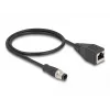 DeLOCK M12 adapterkabel D-gecodeerd 4-polig stekker naar RJ45 bus 50 cm