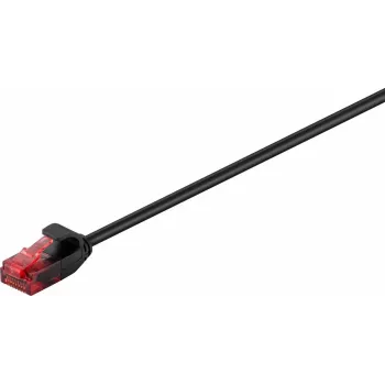 Wentronic Goobay CAT 6 slank patchkabel, U/UTP, zwart, 5 m – koper (93717)