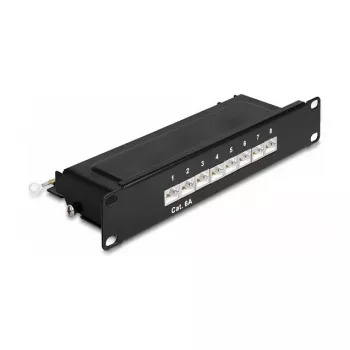 DeLOCK 10 inch patchpaneel 8 poorten Cat.6A 1U zwart