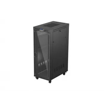 19 inch LANBERG stand-rackbehuizing FF01-6032-12BL 32U, zwarte glazen deur