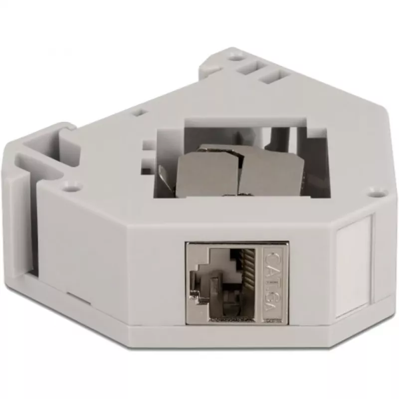 Delock - modulaire adapter - DIN-rail monteerbaar - CAT 6a - STP - grijs - 1 aansluiting (86014)