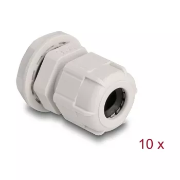 Kabelwartel M16 DELOCK, kunststof, grijs, 10-pack