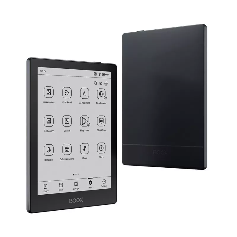 E-reader Onyx Boox 6 inch (15,2 cm) met 1448×1072 E-ink, 32 GB, 2 GB RAM, Android 11, dual-band wifi, Bluetooth 5.0, MicroSD, USB-C, zwart