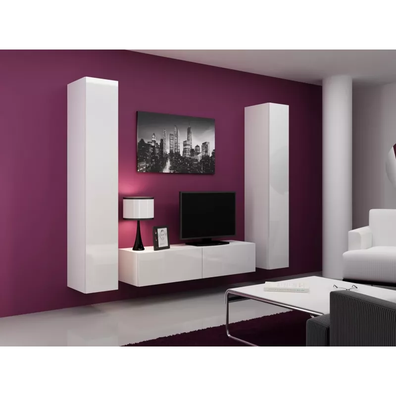 Cama woonkamerkastenset VIGO 9 wit/wit glanzend