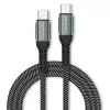 Qoltec 52358 USB-C-naar-USB-C-kabel, USB 2.0, 480 Mbps, 100 W PD, QC 3.0, nylon gevlochten, 1,5 m, zwart