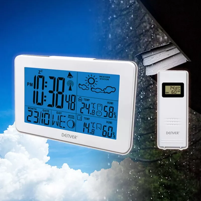 Denver WS-530WHITE digitaal weerstation wit batterij
