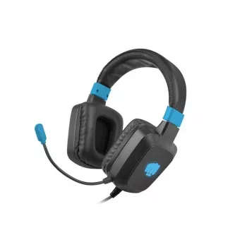 Bedrade gaming-headset Fury NFU-1584 met beugelmicrofoon, over-ear, 98 dB, 15–25000 Hz, 2 m kabel, USB en 3,5 mm, blauw