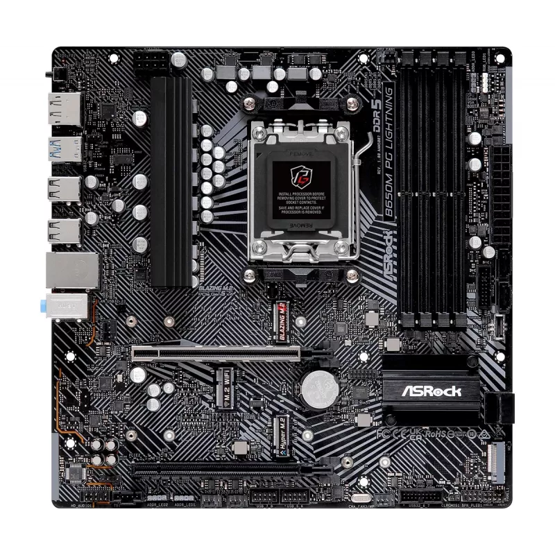 ASRock B650M PG Lightning AM5 Micro-ATX moederbord