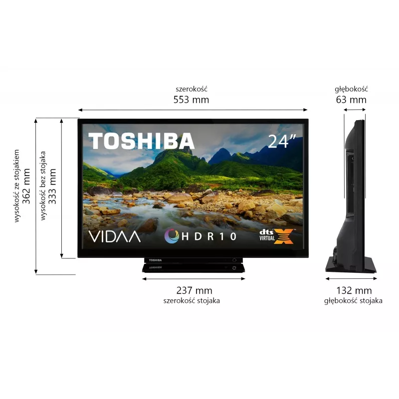 Televisie Toshiba 24WV3F63DG 24 inch LED-display HD-resolutie