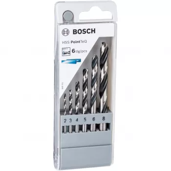 Bosch HSS-spiraalboren PointTeQ-sets, boren, spiraalboren, 8 mm, 117 mm, metaal, 7,5 cm