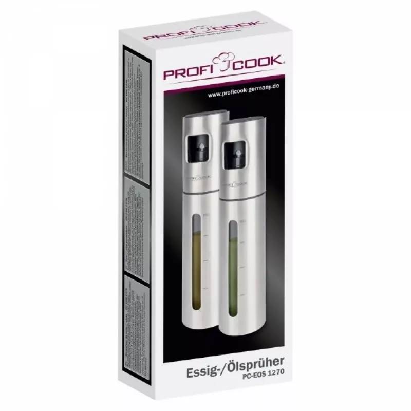 Olie- en azijndispenser ProfiCook PC-EOS 1270 — 0,1 L roestvrij staal, pompverstuiver