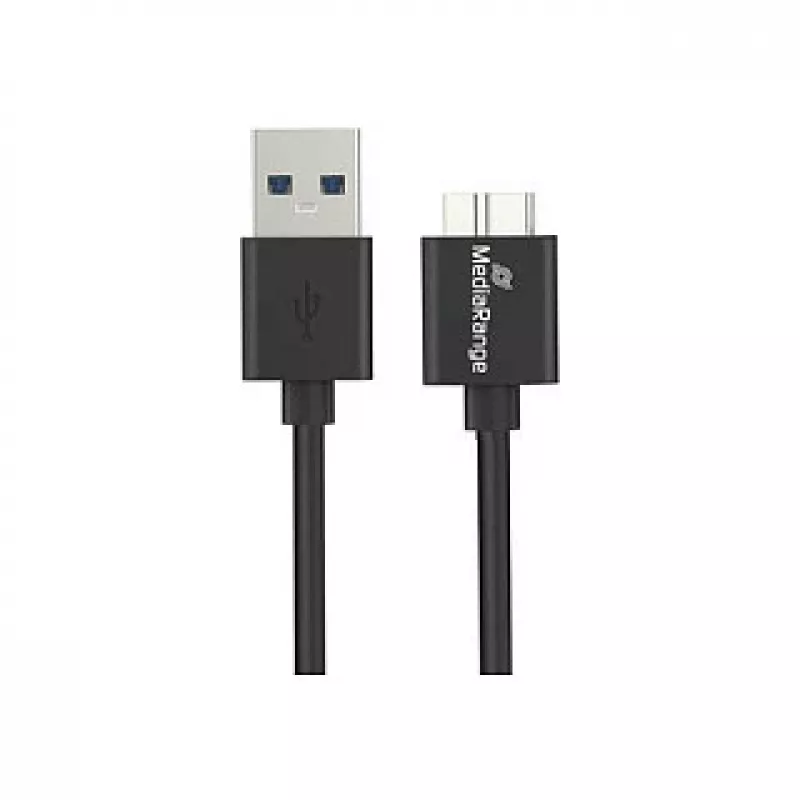 USB-A naar Micro-B USB 3.0 laad- en synchronisatiekabel MediaRange MRCS239 — 50 cm, 5 Gbit/s, 5 W, zwart