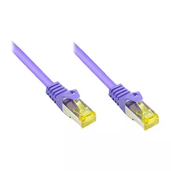 RJ45-patchkabel met Cat.7-ruwkabel en vergrendelingsbeveiliging (RNS®), S/FTP, PiMF, halogeenvrij, 600MHz, OFC, violet, 7,5m, Good Connections® (8070R-075V)