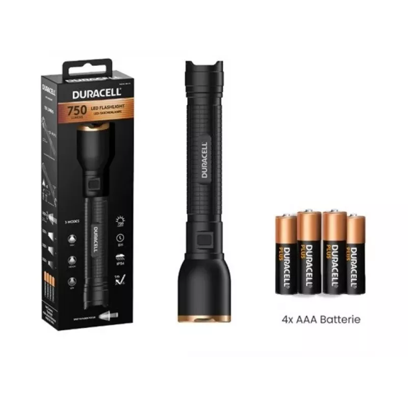 Duracell DF750 zaklamp zwart
