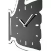 NeXtime wandklok 3072zw Thumbs up, 40,5x41 cm, wand, zwart/zilver