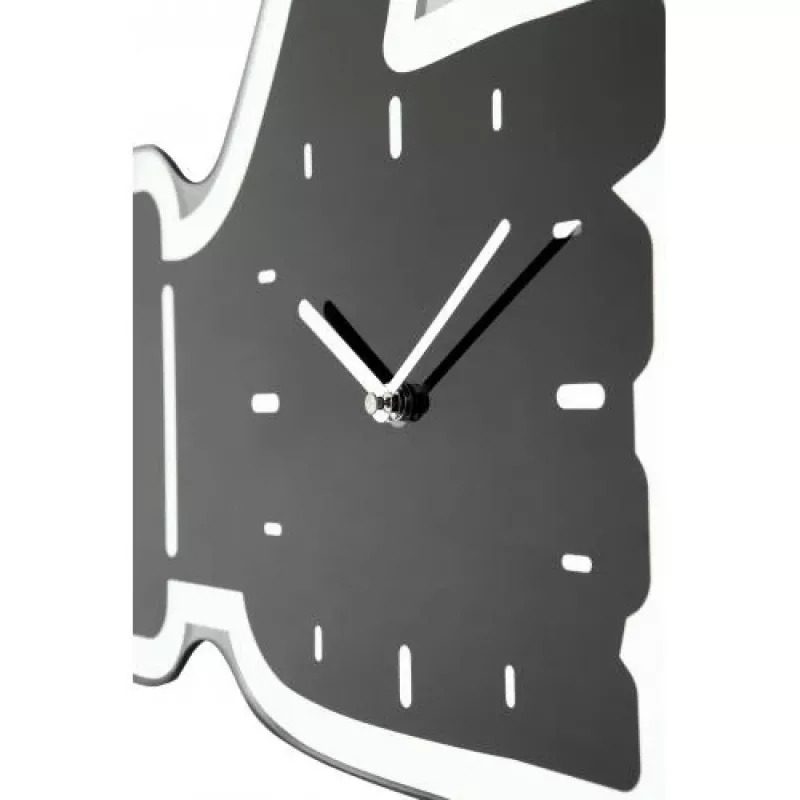 NeXtime wandklok 3072zw Thumbs up, 40,5x41 cm, wand, zwart/zilver