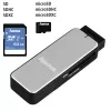 Hama 123900 USB 3.0-kaartlezer SD/microSD, aluminium, zwart/zilver