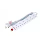 Stekkerdoos Microconnect MC-UKSURGESTRIP6-2M 6 AC-uitgangen 2m binnen wit