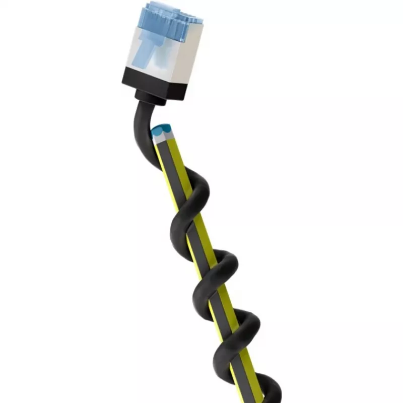 Goobay ultra-flexibele CAT 6A patchkabel slank U/FTP zwart – extra korte stekker (74318)