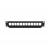 Patchpaneel Extralink 12-poorts UTP 10 inch metalen behuizing, zwart