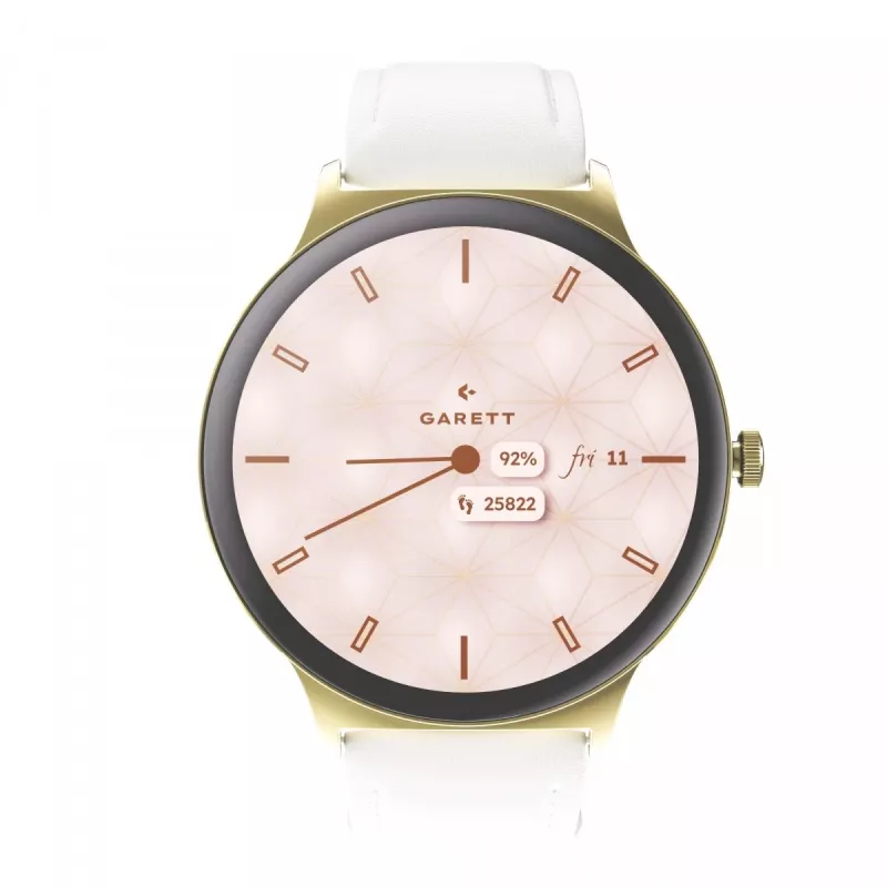 Smartwatch Garett Verona 2 Gold Mesh met Bluetooth en hartslagmeter