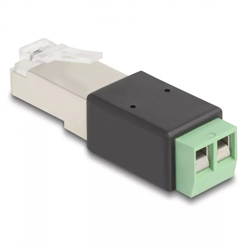 DeLOCK RJ45-stekker naar terminalblock-adapter 2-polig 66604 zwart groen