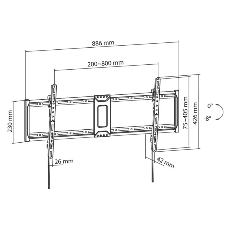 TV-wandbeugel SBOX PLB-5948T-2 voor 43–90 inch schermen, max. belasting 75 kg, VESA tot 800×400