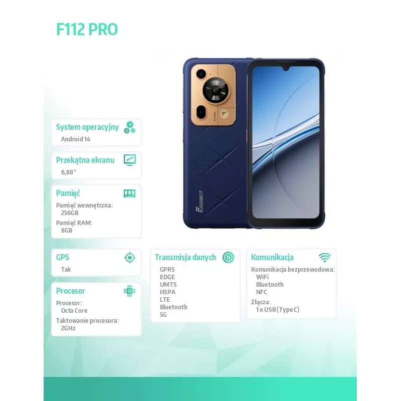 Smartphone FOSSiBOT F112 Pro — blauw