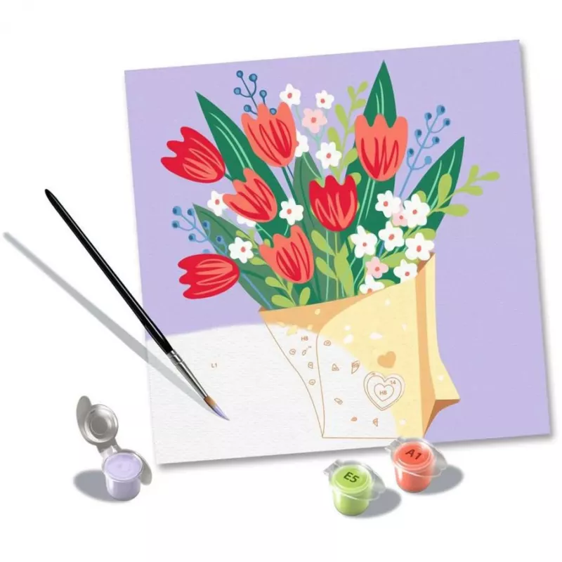 Schilderen-op-nummer-set Ravensburger CreArt - tulpenboeket-afbeelding, model 25518