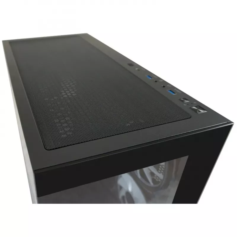 LC-Power behuizing MidiTower 715B zwart USB3.2/audio zonder voeding SEAMLESS_X (LC-715B-ON)