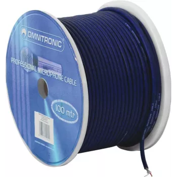 Microfoonkabel Omnitronic 2×0,22 mm 100 m zwart