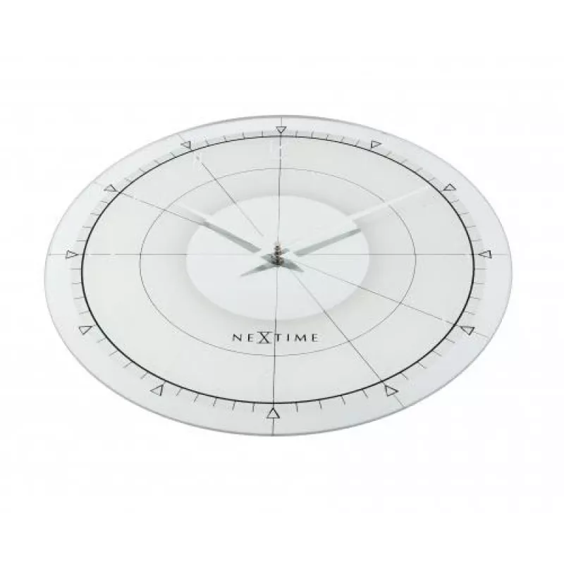 NeXtime klok 8125 Fancy Round, Ø43 cm, wand, wit/zilver