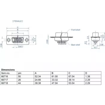 Draadverbinder D-Sub HD 50 pin DeLOCK 66716