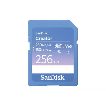 SanDisk Creator SD-geheugenkaart UHS-II 256 GB met hoge overdrachtssnelheden tot 280 MB/s