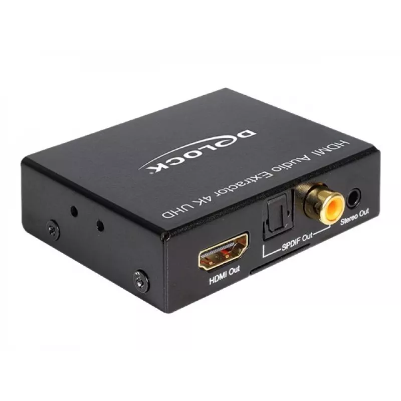 HDMI stereo / 5.1-kanaals audio-extractor 4K, adapter zwart