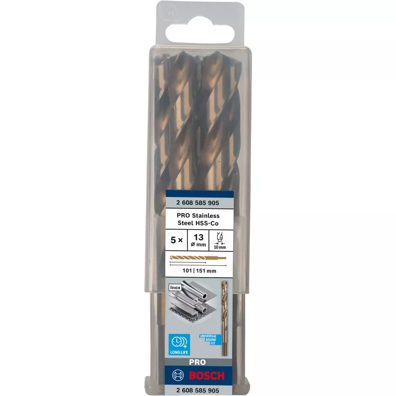 Spiraalboor Bosch HSS kobalt 2608585905 5-delige set