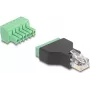 DeLOCK 66590 kabeladapter RJ12 6-pins klemmenstrook zwart groen