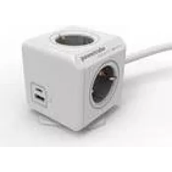 Stekkerdoos Allocacoc 10435/DEEUAC met 4 AC-stopcontacten, USB-A- en USB-C-aansluitingen