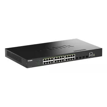 D-Link 28-poorts Gigabit stackable PoE+ smart managed switch met 4 x 10G SFP+-poorten