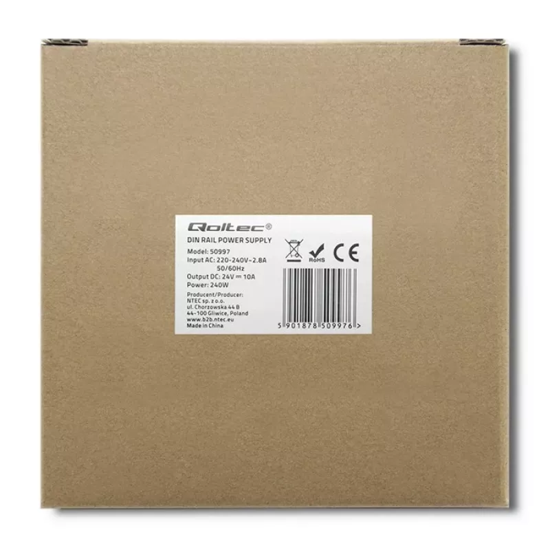 DIN-rail-voeding QOLTEC 50997 240W 24V 10A
